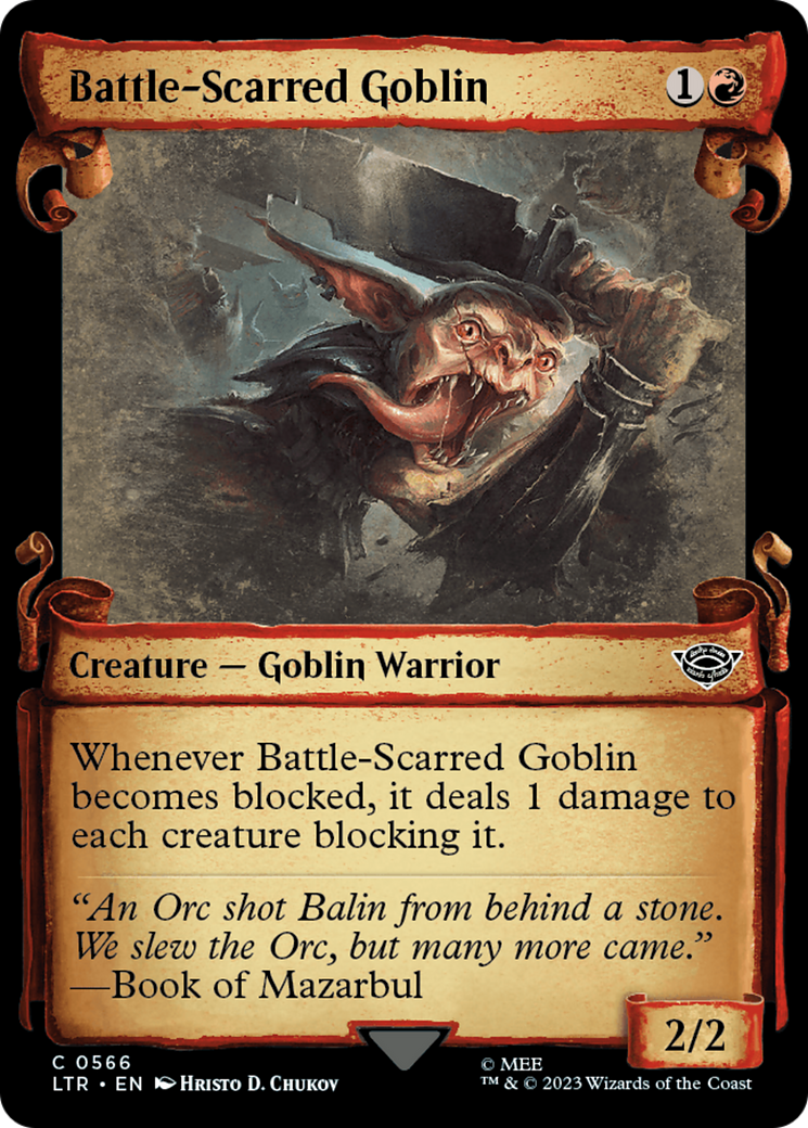 Battle-Scarred Goblin [The Lord of the Rings: Tales of Middle-Earth Showcase Scrolls] | Good Games Cannington