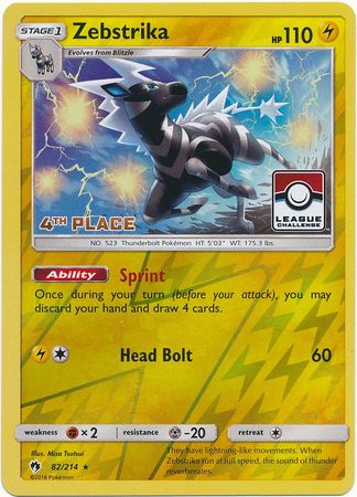 Zebstrika (82/214) (League Promo 4th Place) [Sun & Moon: Lost Thunder] | Good Games Cannington