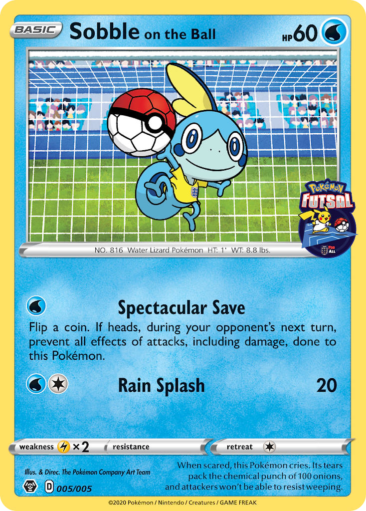 Sobble on the Ball (005/005) [Pokemon Futsal Collection] | Good Games Cannington