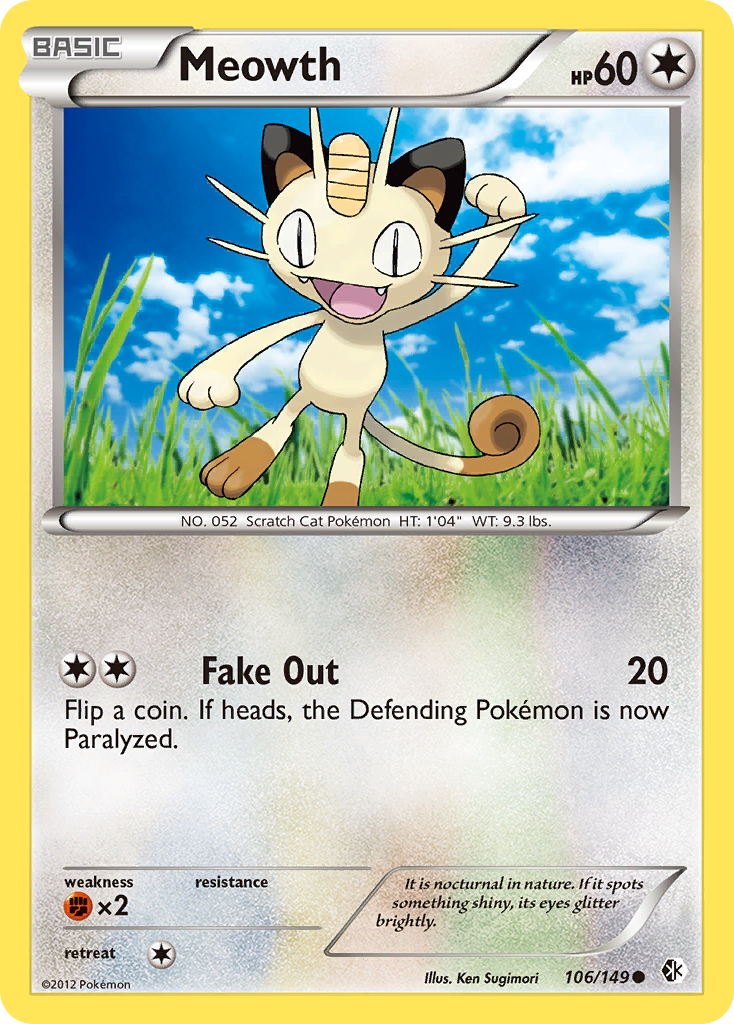 Meowth (106/149) [Black & White: Boundaries Crossed] | Good Games Cannington