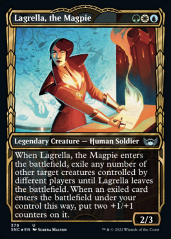 Lagrella, the Magpie (Showcase Golden Age Gilded Foil) [Streets of New Capenna] | Good Games Cannington