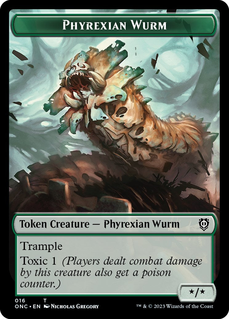 Phyrexian Wurm // Phyrexian Horror Double-Sided Token [Phyrexia: All Will Be One Commander Tokens] | Good Games Cannington