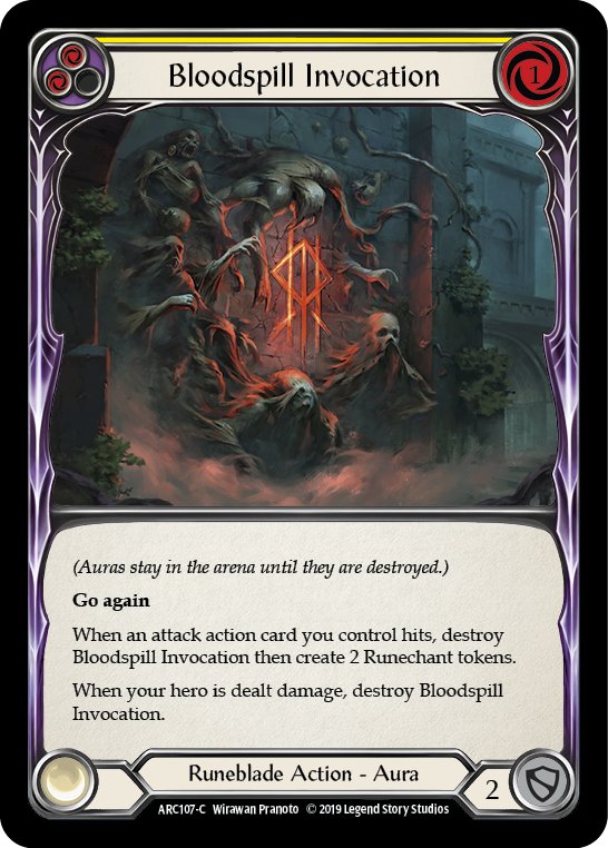 Bloodspill Invocation (Yellow) [ARC107-C] 1st Edition Rainbow Foil | Good Games Cannington