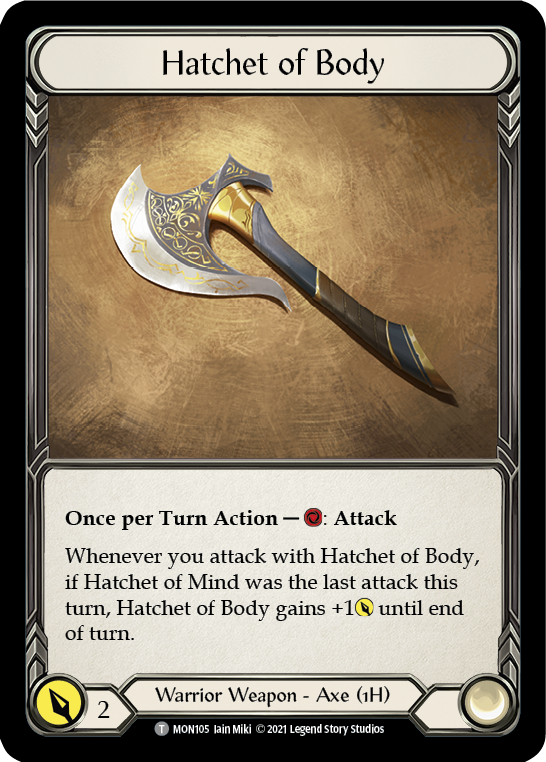 Hatchet of Body // Boltyn [MON105 // MON030] 1st Edition Normal | Good Games Cannington