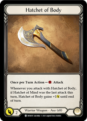 Hatchet of Body // Boltyn [MON105 // MON030] 1st Edition Normal | Good Games Cannington