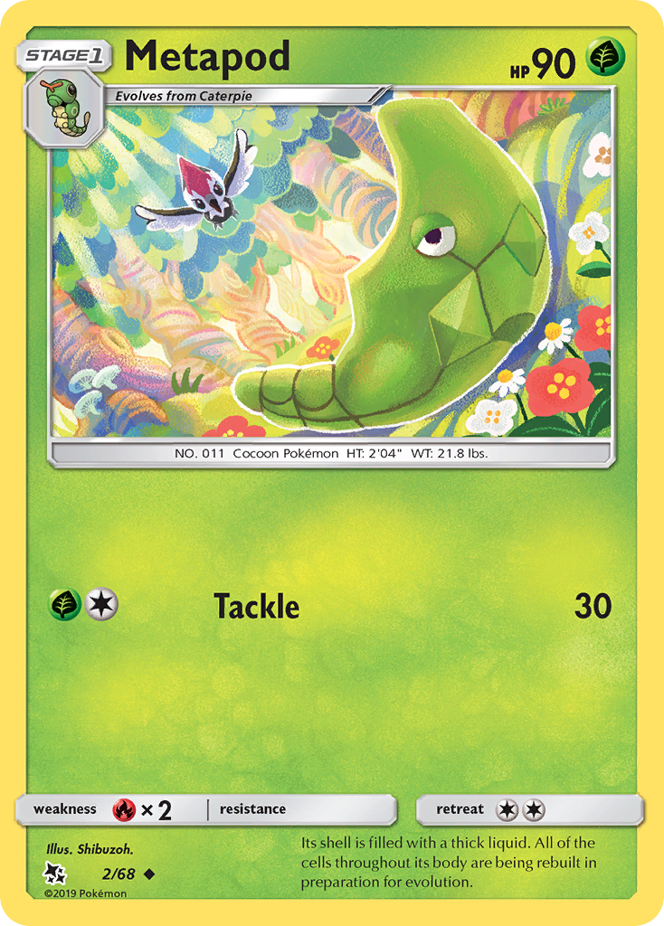 Metapod (2/68) [Sun & Moon: Hidden Fates] | Good Games Cannington