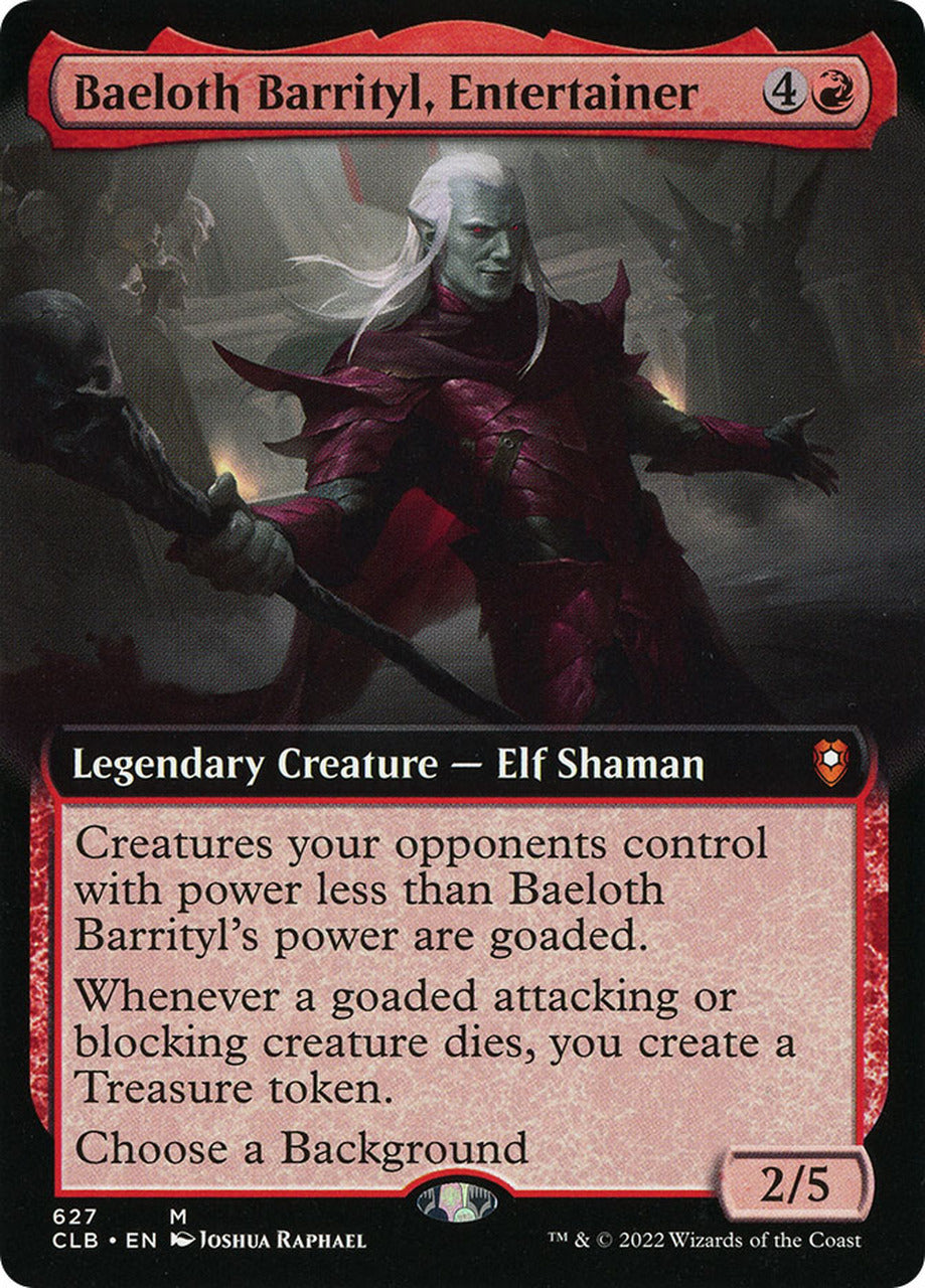 Baeloth Barrityl, Entertainer (Extended Art) [Commander Legends: Battle for Baldur's Gate] | Good Games Cannington