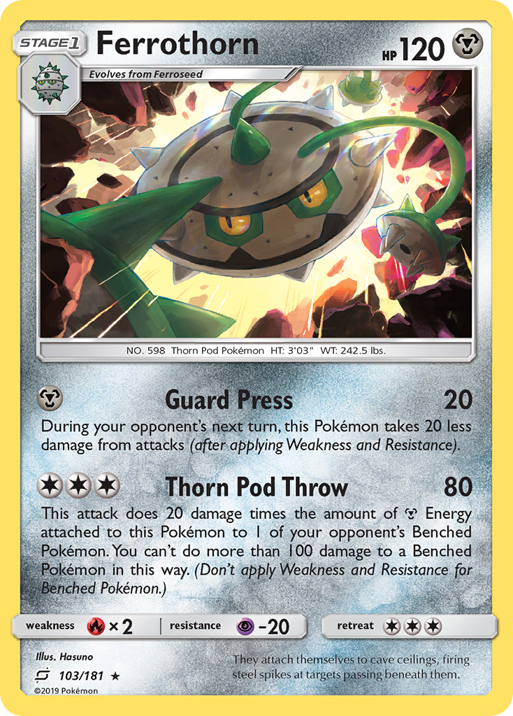 Ferrothorn (103/181) [Sun & Moon: Team Up] | Good Games Cannington