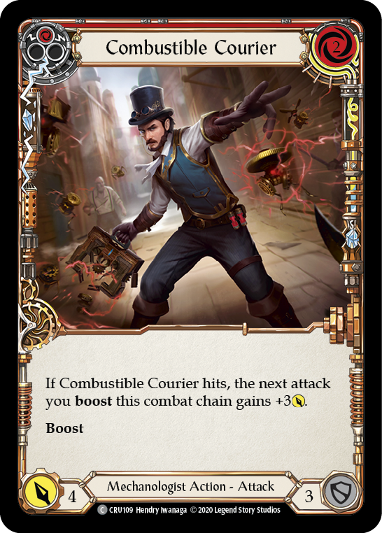 Combustible Courier (Red) [CRU109] 1st Edition Rainbow Foil | Good Games Cannington