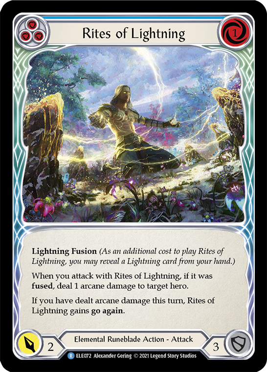 Rites of Lightning (Blue) [ELE072] (Tales of Aria)  1st Edition Normal | Good Games Cannington