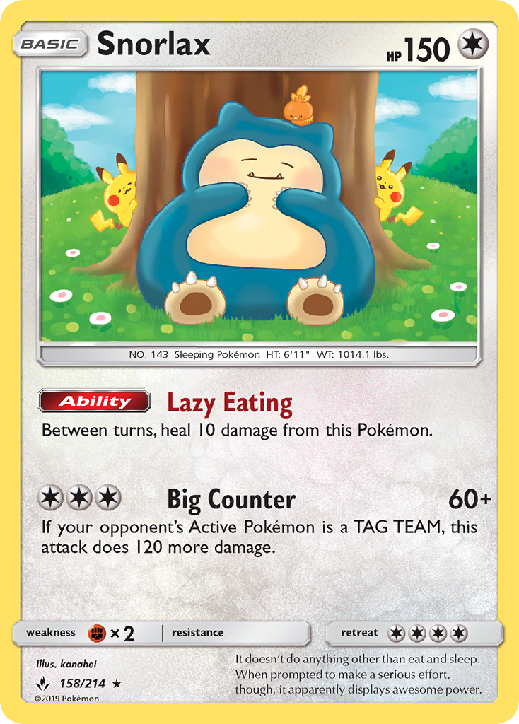 Snorlax (158/214) [Sun & Moon: Unbroken Bonds] | Good Games Cannington