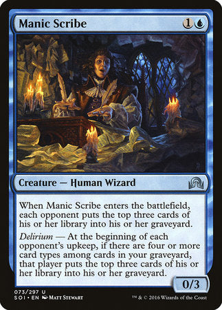 Manic Scribe [Shadows over Innistrad] | Good Games Cannington