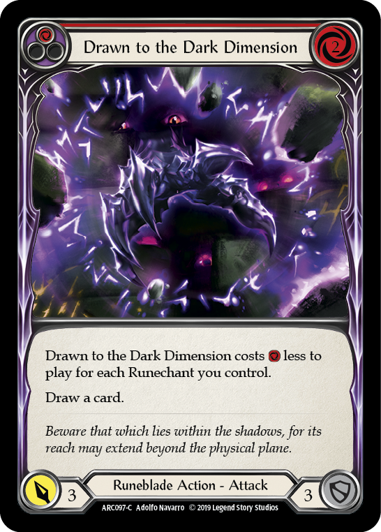 Drawn to the Dark Dimension (Red) [ARC097-C] 1st Edition Rainbow Foil | Good Games Cannington