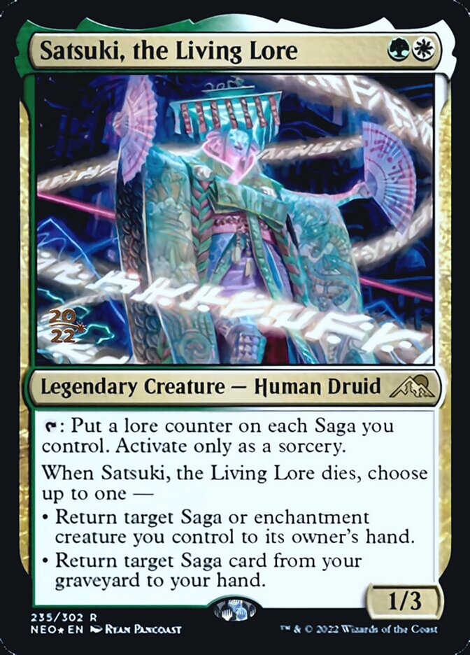 Satsuki, the Living Lore [Kamigawa: Neon Dynasty Prerelease Promos] | Good Games Cannington