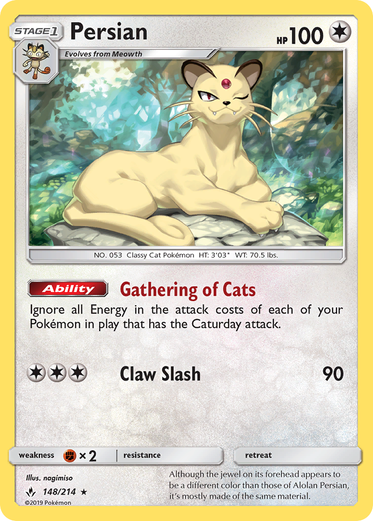 Persian (148/214) [Sun & Moon: Unbroken Bonds] | Good Games Cannington