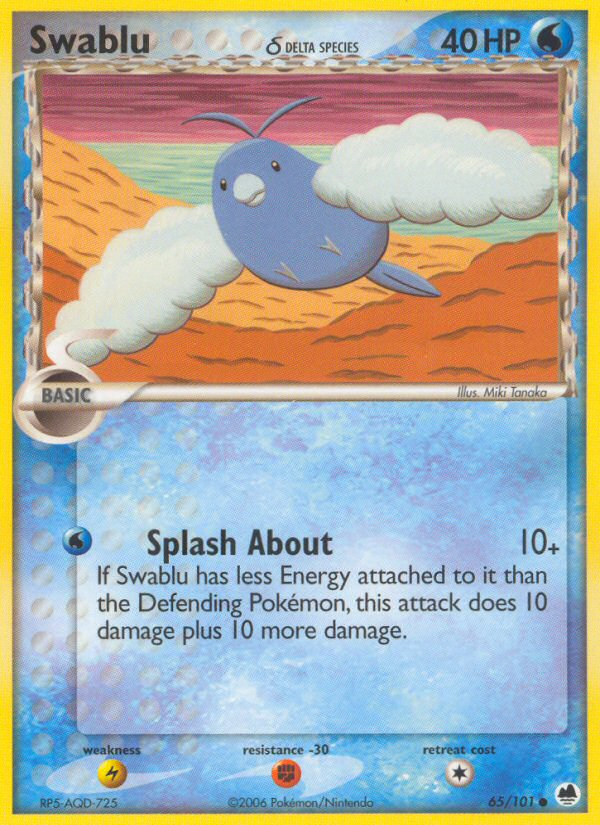 Swablu (65/101) (Delta Species) [EX: Dragon Frontiers] | Good Games Cannington