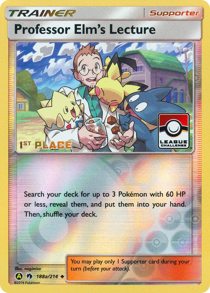 Professor Elm's Lecture (188a/214) (League Promo 1st Place) [Sun & Moon: Lost Thunder] | Good Games Cannington