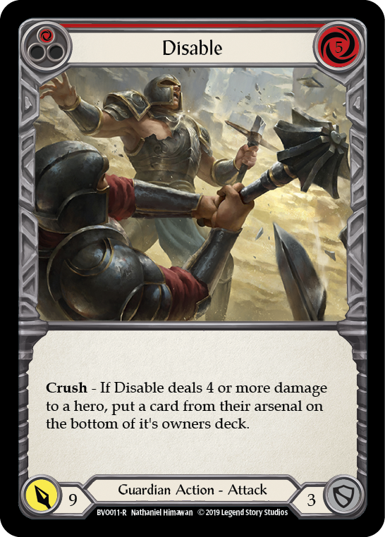 Disable (Red) [BVO011-R] 1st Edition Normal | Good Games Cannington