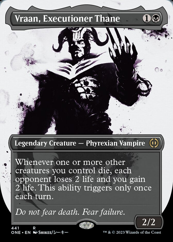 Vraan, Executioner Thane (Borderless Ichor Step-and-Compleat Foil) [Phyrexia: All Will Be One] | Good Games Cannington