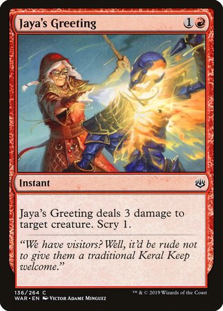 Jaya's Greeting [War of the Spark] | Good Games Cannington