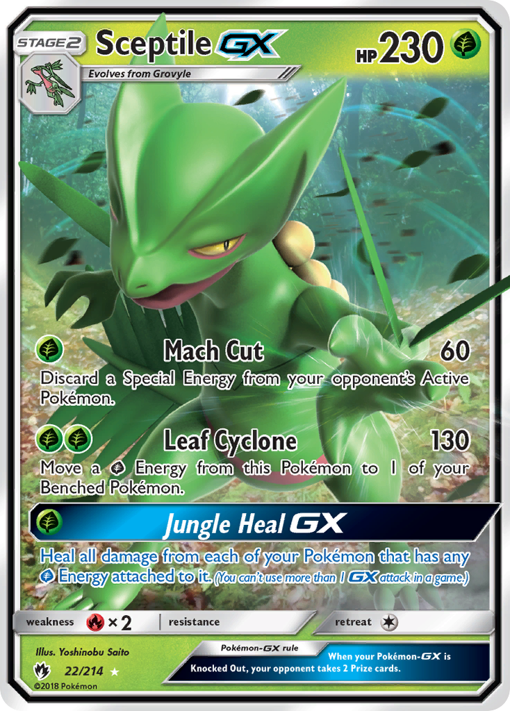 Sceptile GX (22/214) [Sun & Moon: Lost Thunder] | Good Games Cannington
