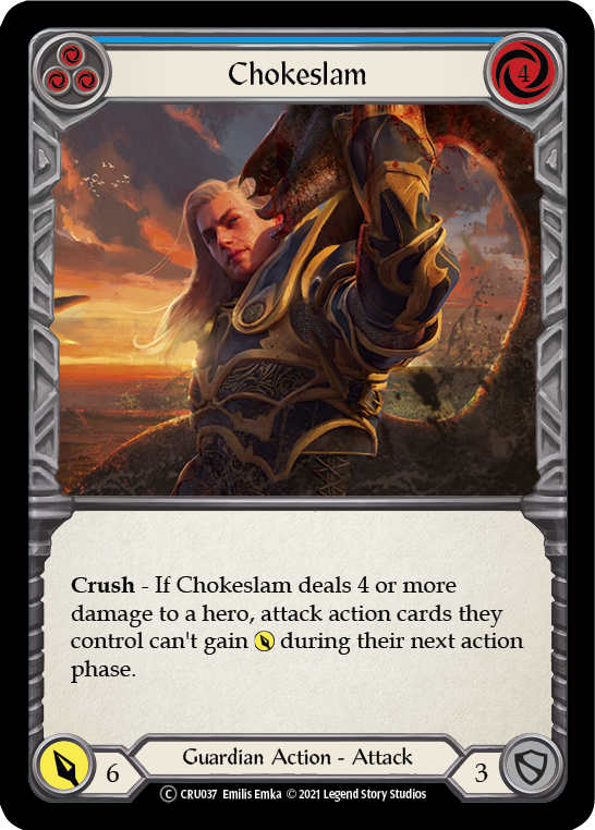 Chokeslam (Blue) [U-CRU037-RF] Unlimited Rainbow Foil | Good Games Cannington