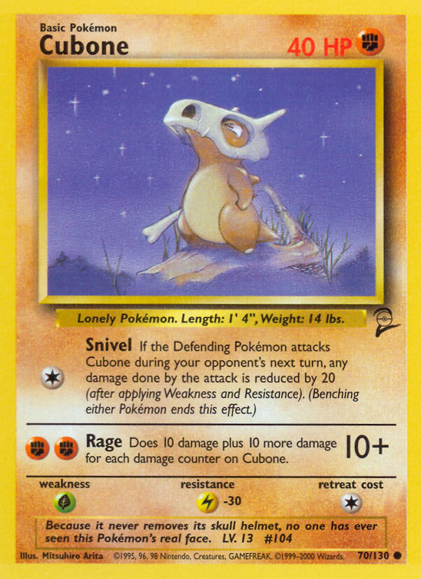 Cubone (70/130) [Base Set 2] | Good Games Cannington