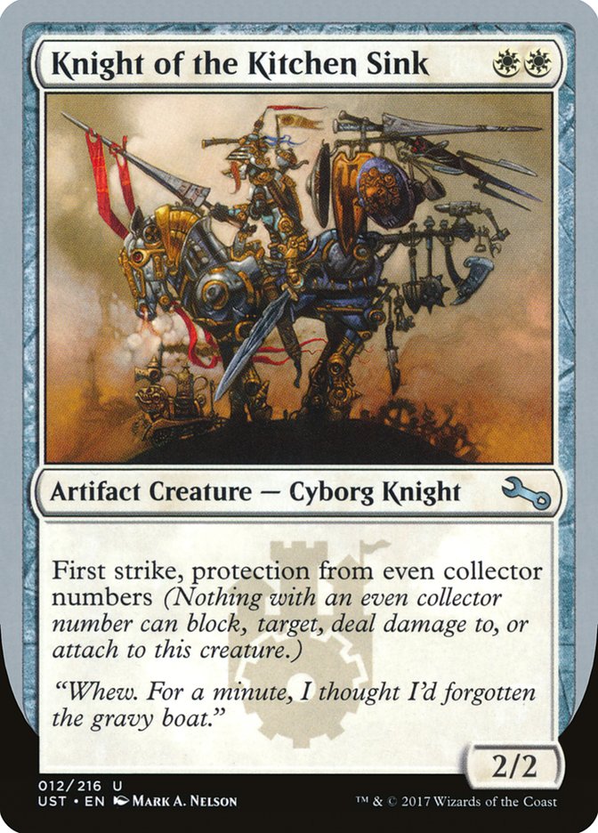Knight of the Kitchen Sink ("protection from even collector numbers") [Unstable] | Good Games Cannington