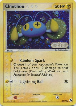 Chinchou (50/92) (Stamped) [EX: Legend Maker] | Good Games Cannington