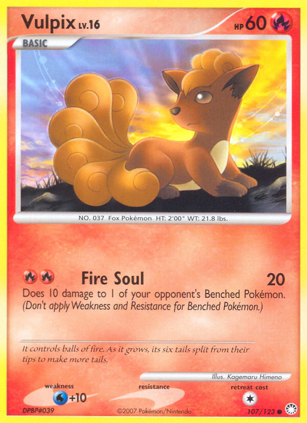 Vulpix (107/123) [Diamond & Pearl: Mysterious Treasures] | Good Games Cannington