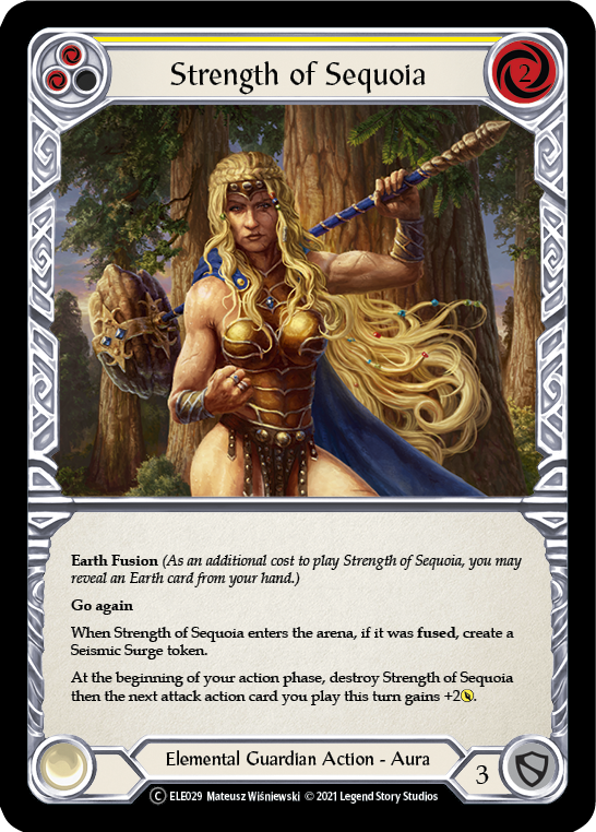 Strength of Sequoia (Yellow) [U-ELE029] Unlimited Rainbow Foil | Good Games Cannington