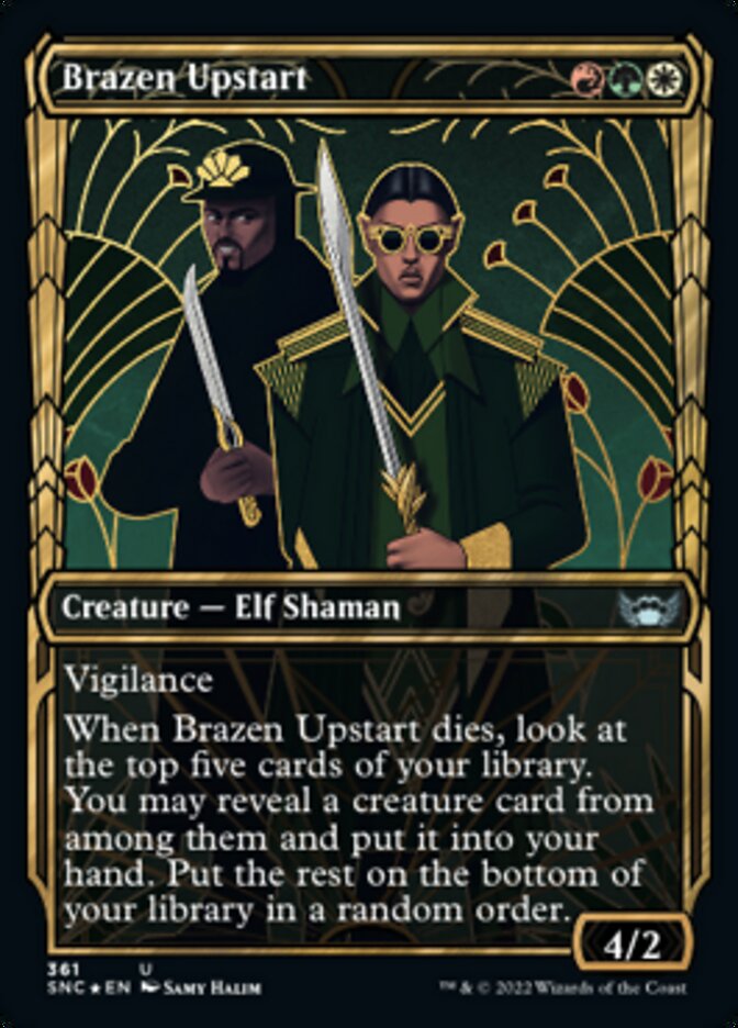 Brazen Upstart (Showcase Golden Age Gilded Foil) [Streets of New Capenna] | Good Games Cannington