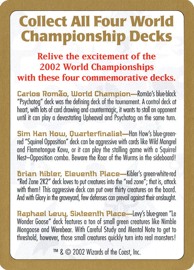2002 World Championships Ad [World Championship Decks 2002] | Good Games Cannington