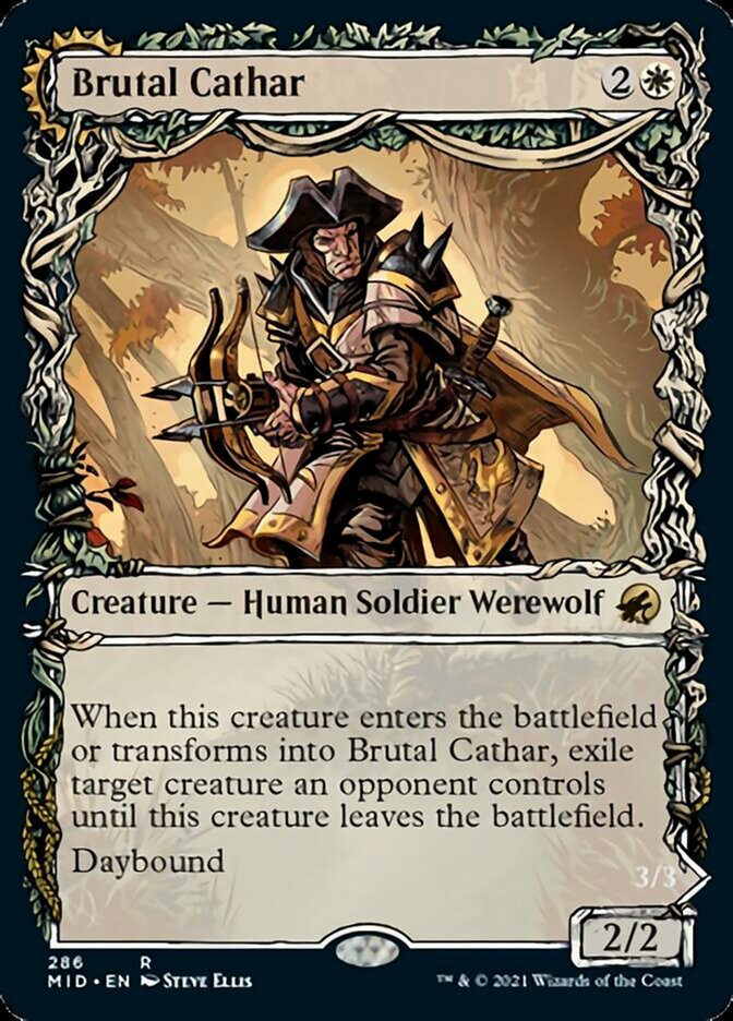 Brutal Cathar // Moonrage Brute (Showcase Equinox) [Innistrad: Midnight Hunt] | Good Games Cannington