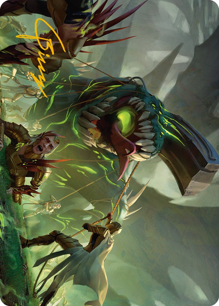 Noxious Assault Art Card (Gold-Stamped Signature) [Phyrexia: All Will Be One Art Series] | Good Games Cannington
