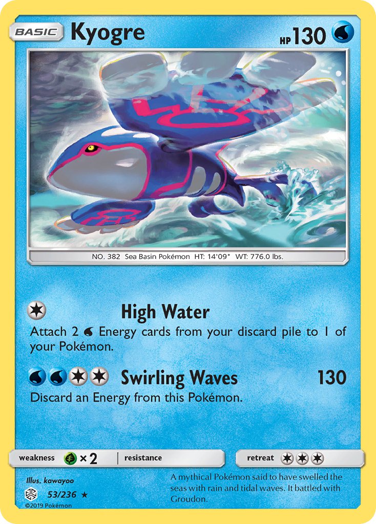 Kyogre (53/236) (Cracked Ice Holo) (Theme Deck Exclusive) [Sun & Moon: Cosmic Eclipse] | Good Games Cannington