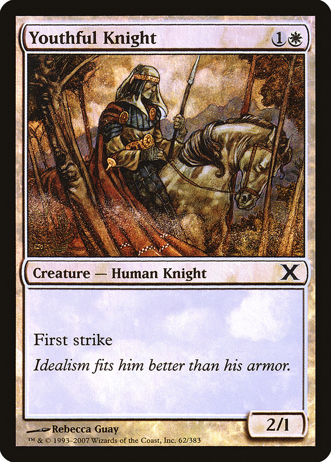 Youthful Knight (Premium Foil) [Tenth Edition] | Good Games Cannington