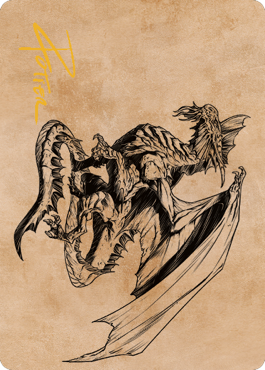 Ancient Silver Dragon Art Card (47) (Gold-Stamped Signature) [Commander Legends: Battle for Baldur's Gate Art Series] | Good Games Cannington
