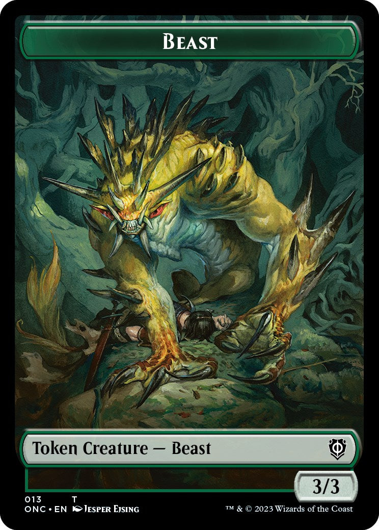 Poison Counter // Beast Double-Sided Token [Phyrexia: All Will Be One Commander Tokens] | Good Games Cannington
