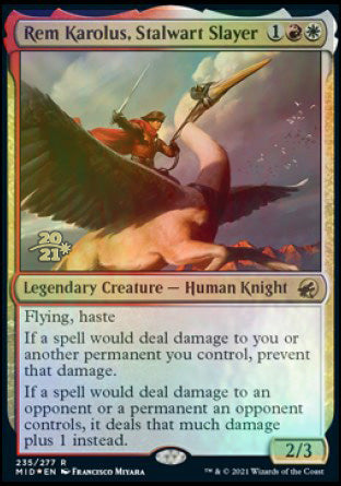 Rem Karolus, Stalwart Slayer [Innistrad: Midnight Hunt Prerelease Promos] | Good Games Cannington