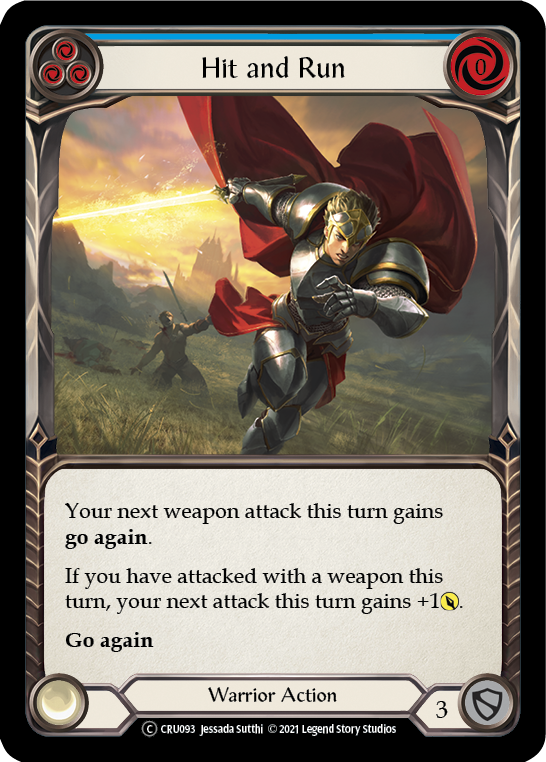 Hit and Run (Blue) [U-CRU093-RF] Unlimited Rainbow Foil | Good Games Cannington