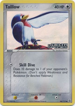 Taillow (86/113) (Stamped) [EX: Delta Species] | Good Games Cannington
