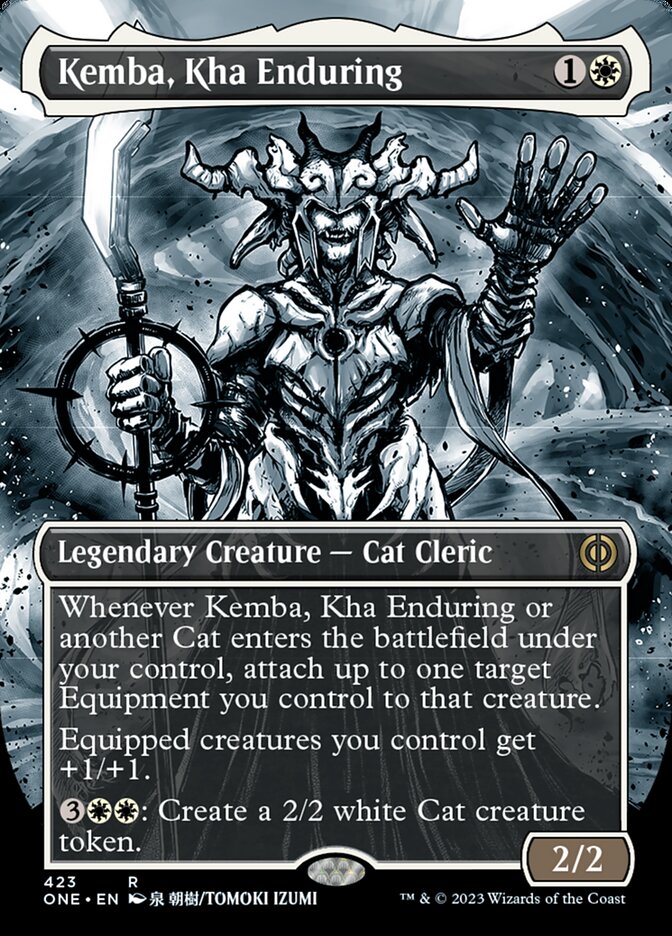 Kemba, Kha Enduring (Borderless Manga Step-and-Compleat Foil) [Phyrexia: All Will Be One] | Good Games Cannington
