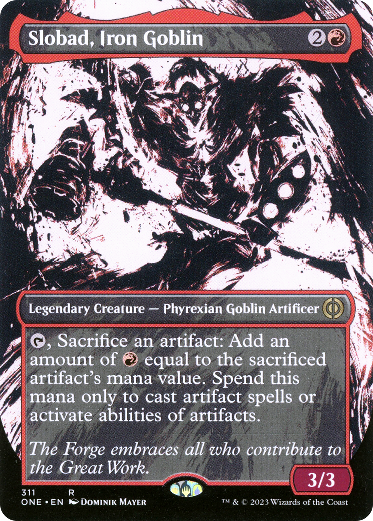 Slobad, Iron Goblin (Borderless Ichor) [Phyrexia: All Will Be One] | Good Games Cannington