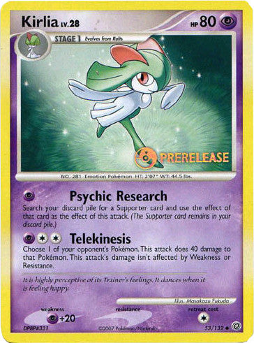 Kirlia (53/132) (Prerelease Promo) [Diamond & Pearl: Black Star Promos] | Good Games Cannington
