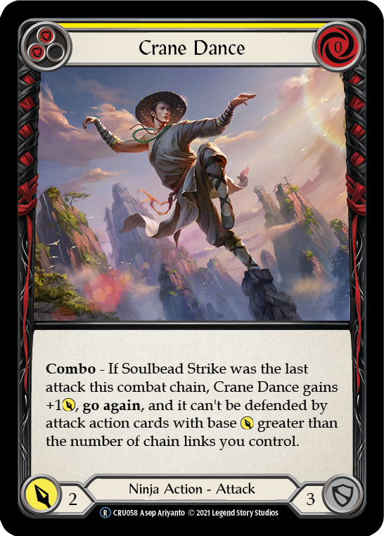 Crane Dance (Yellow) [U-CRU058-RF] Unlimited Rainbow Foil | Good Games Cannington