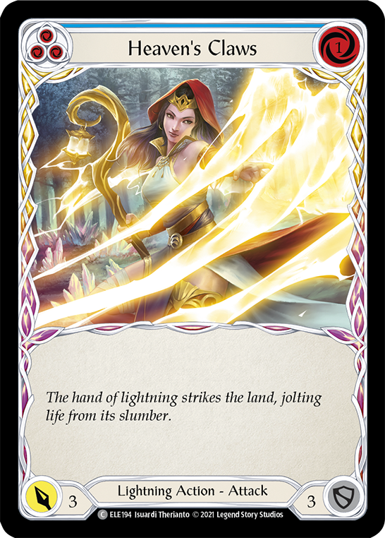 Heaven's Claws (Blue) [ELE194] (Tales of Aria)  1st Edition Rainbow Foil | Good Games Cannington