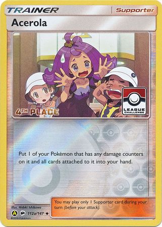 Acerola (112a/147) (League Promo 4th Place) [Sun & Moon: Burning Shadows] | Good Games Cannington