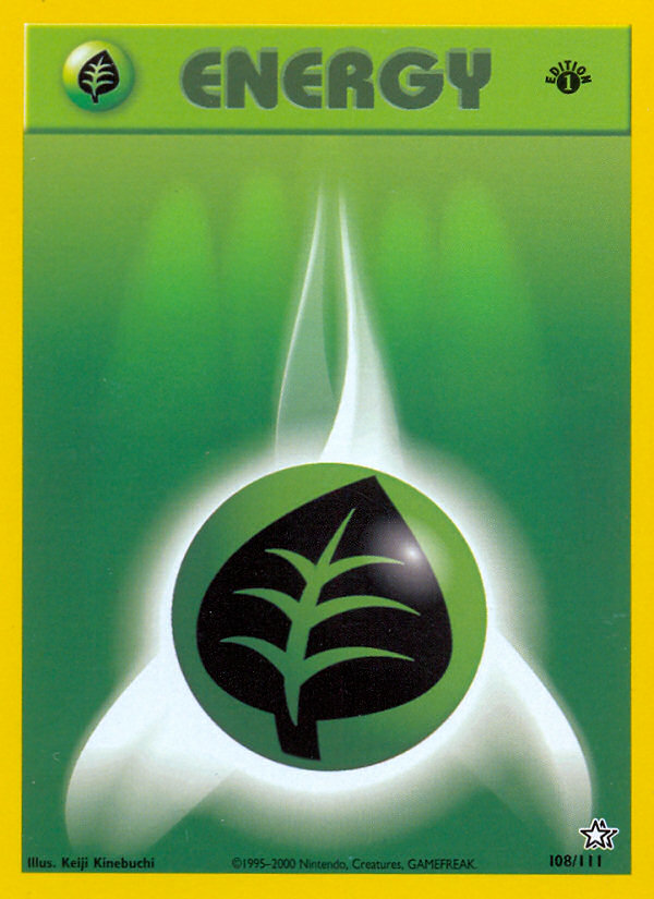 Grass Energy (108/111) [Neo Genesis 1st Edition] | Good Games Cannington