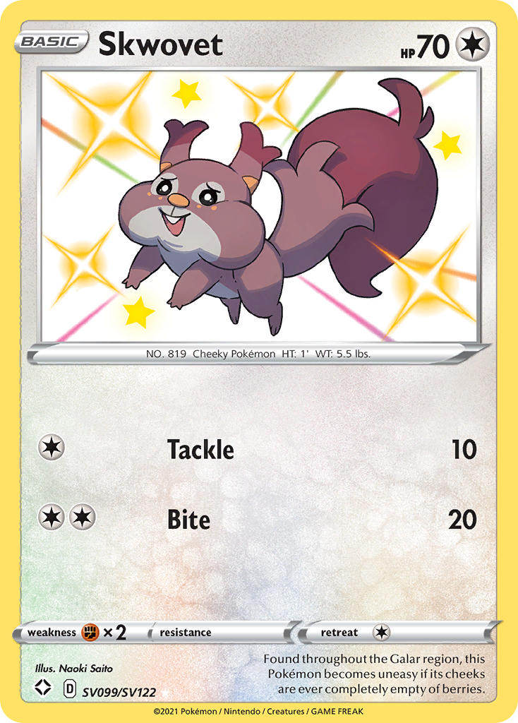 Skwovet (SV099/SV122) [Sword & Shield: Shining Fates] | Good Games Cannington